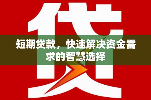 沙鹿短期贷款，快速解决资金需求的智慧选择