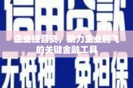 沙鹿企业经营贷，助力企业腾飞的关键金融工具