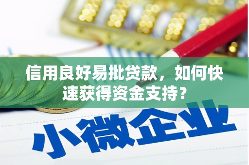 沙鹿信用良好易批贷款，如何快速获得资金支持？