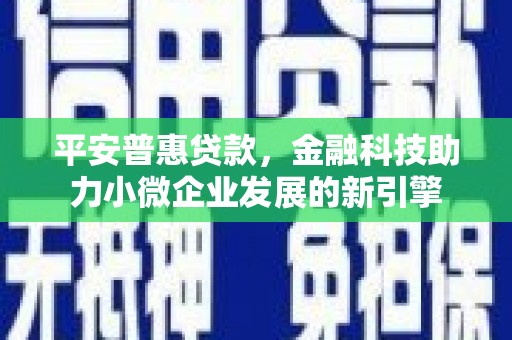 沙鹿平安普惠贷款，金融科技助力小微企业发展的新引擎