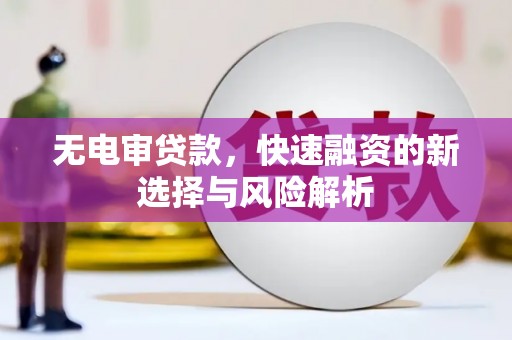 沙鹿无电审贷款，快速融资的新选择与风险解析