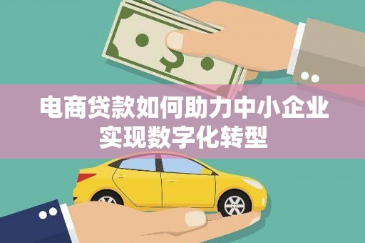 沙鹿电商贷款如何助力中小企业实现数字化转型