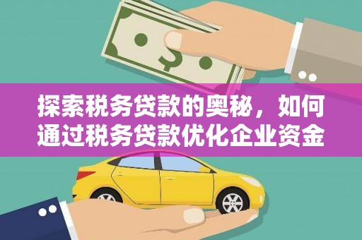 沙鹿探索税务贷款的奥秘，如何通过税务贷款优化企业资金流