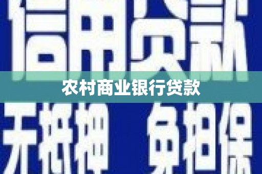 沙鹿农村商业银行贷款