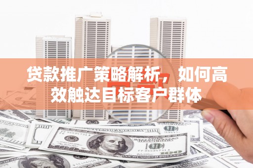 沙鹿贷款推广策略解析，如何高效触达目标客户群体