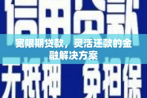 沙鹿宽限期贷款，灵活还款的金融解决方案