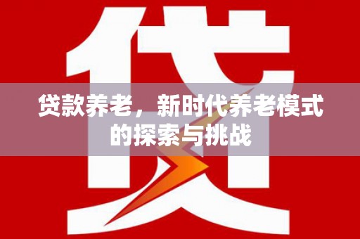 沙鹿贷款养老，新时代养老模式的探索与挑战