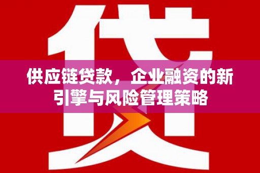 沙鹿供应链贷款，企业融资的新引擎与风险管理策略