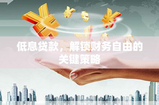 沙鹿低息贷款，解锁财务自由的关键策略