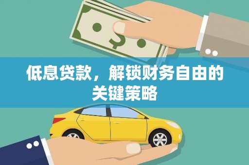 沙鹿低息贷款，解锁财务自由的关键策略