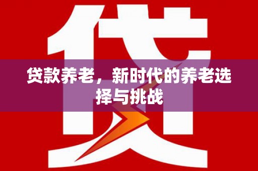 沙鹿贷款养老，新时代的养老选择与挑战