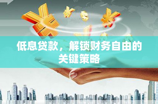 沙鹿低息贷款，解锁财务自由的关键策略