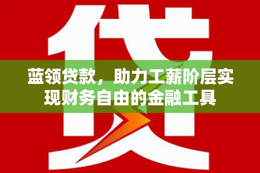 沙鹿蓝领贷款，助力工薪阶层实现财务自由的金融工具