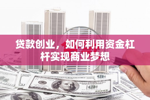 沙鹿贷款创业，如何利用资金杠杆实现商业梦想