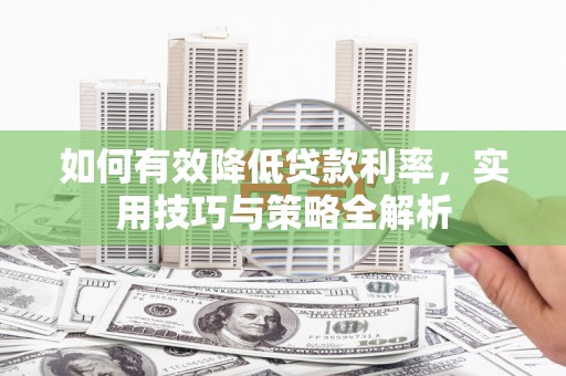 沙鹿如何有效降低贷款利率，实用技巧与策略全解析